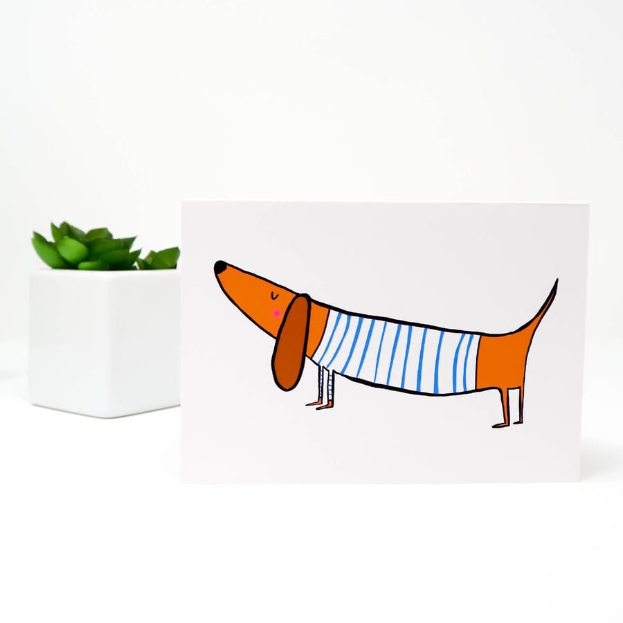 Breton Sausage Dog card