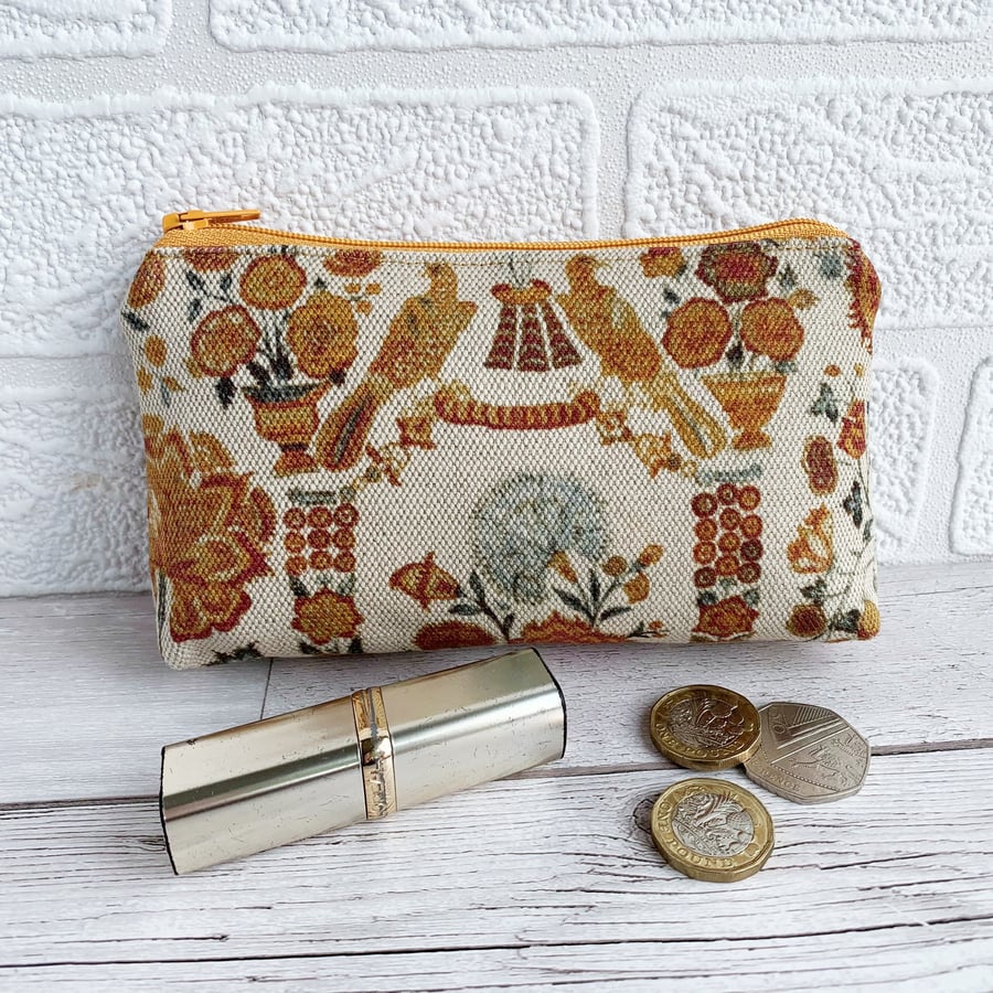 SALE - Large Purse with Stylised Flowers and Birds