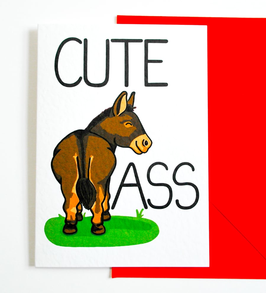 Cute Ass Funny Valentines Card, Birthday Card, Anniversary Card