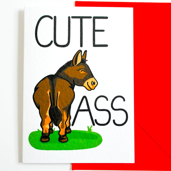 Cute Ass Funny Valentines Card, Birthday Card, Anniversary Card