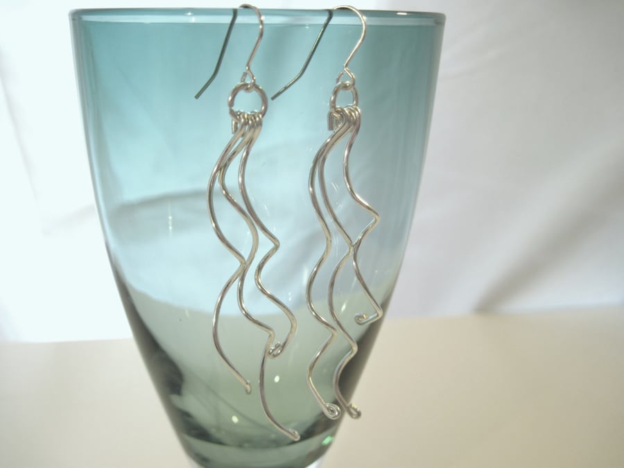 Hand Twisted Silver Plated Earrings
