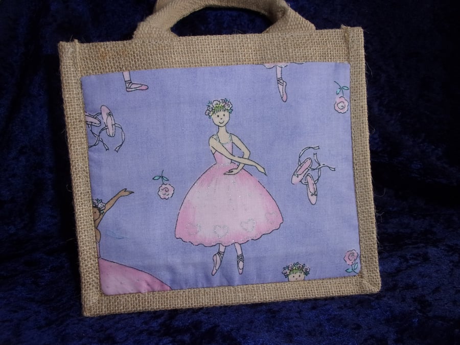 Jute Bag with Padded Handles and Fabric Pocket