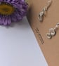 Fine Silver Linked Organic Hoop Drop Earrings