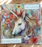 Unicorn in a Misty Meadow Greetings Card.
