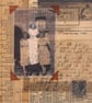 Vintage Paper Collage on Wood Panel, 12x12cms, Free UK Postage (205) - Image 4