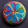 Buttons 1 inch button Hand Dyed Silks and Cottons Free Machine Embroidery Button