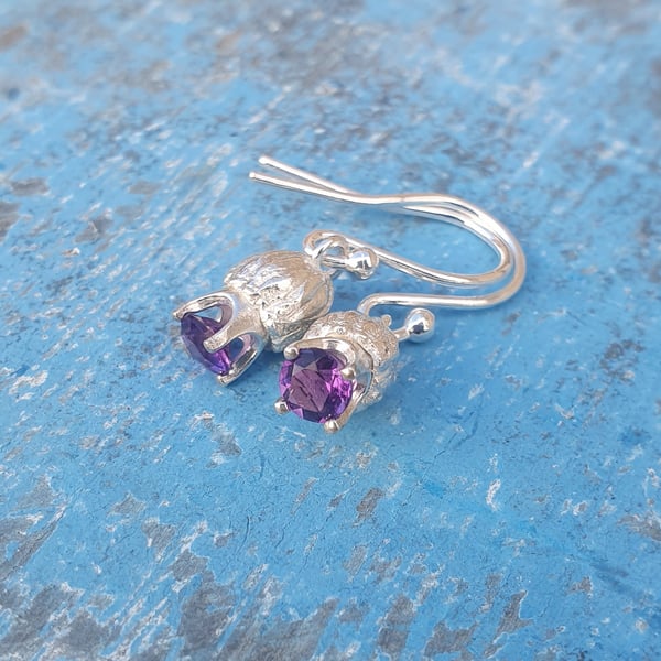 Amethyst Thistle Earrings 