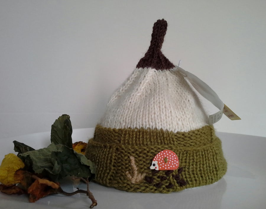 Luxery Newborn Baby Boys Pure 'Baby Alpaca'  Pixie Hat