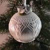 Christmas bauble silver and white vintage style, W4
