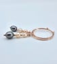 Freshwater Pearl & Rose Vermeil Hoop Earrings, June Birthday, 30th Anniversary - Image 2