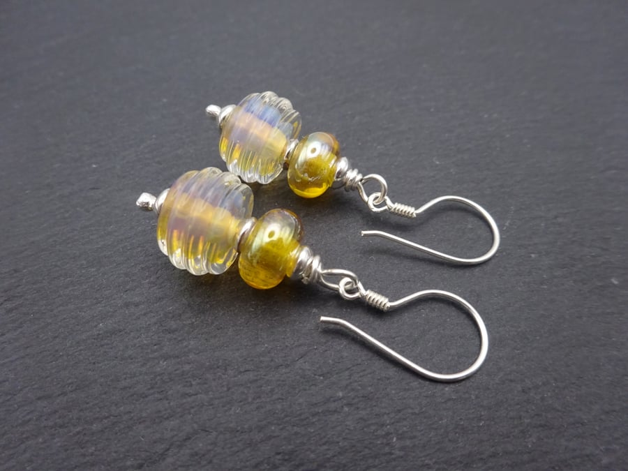 ethereal lampwork glass earrings