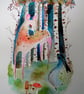 Deer & Rabbit Watercolour Original - Image 5