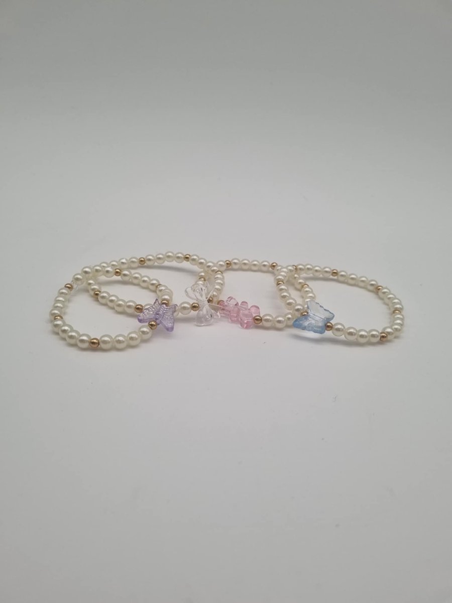 White Pearl Beaded Bracelets