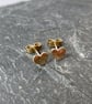 Tiny Gold heart stud earrings 9ct  - Image 3