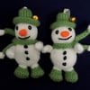 Christmas Snowball Snowmen set of two hanging decorations