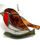 Robin Bird Suncatcher Stained Glass British Handmade  - Image 8