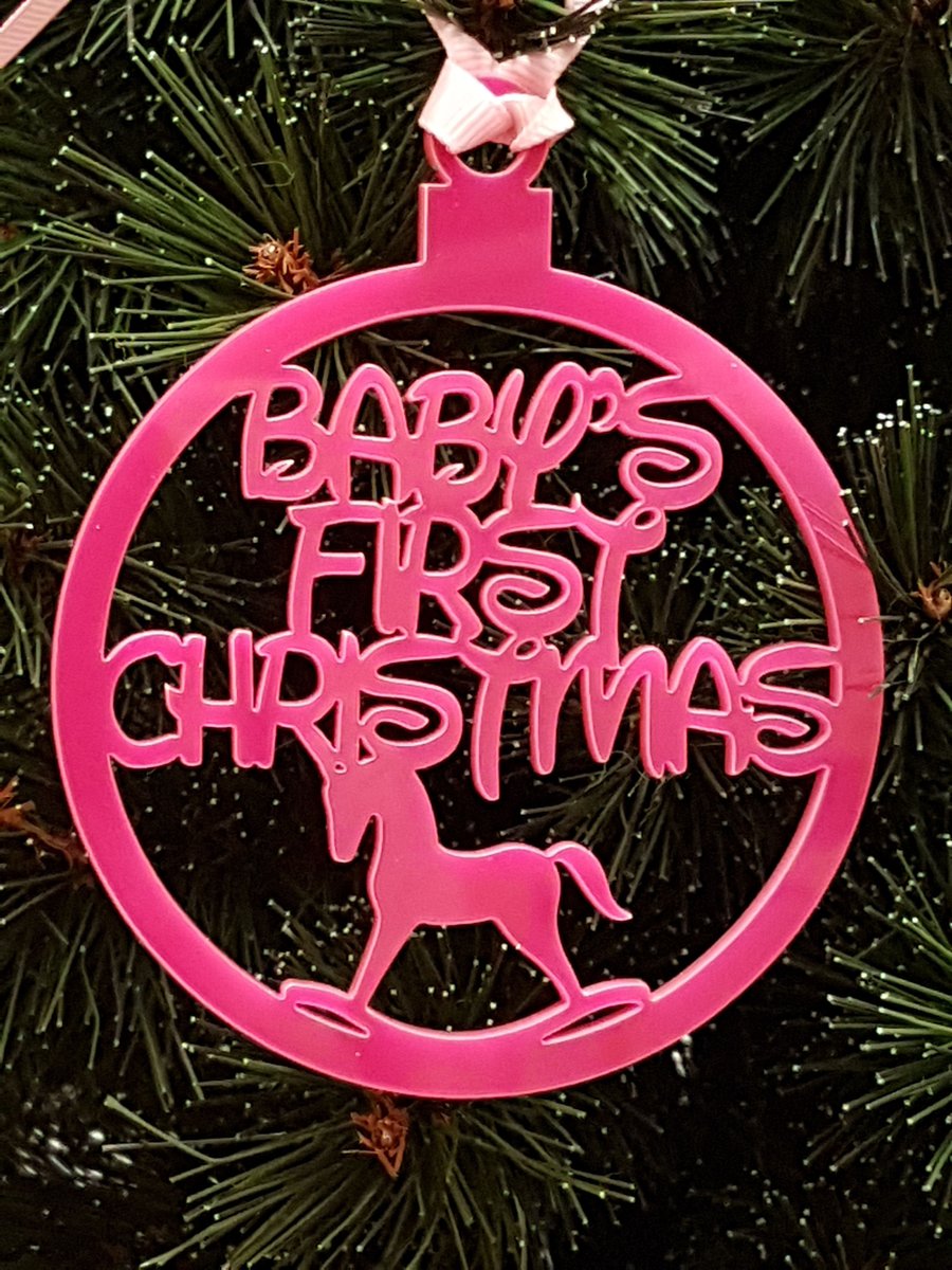 Acrylic Christmas Xmas Bauble Baby's First Christmas