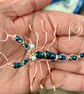 Scorpion Brooch - Rose Gold & Blue Crystals XL