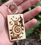 Magical Fungi Snail. Pyrography key ring. - Image 3