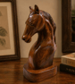 Hand Carved Wooden Horse Head Sculpture - Rustic Handmade Horse Ornament - Image 5