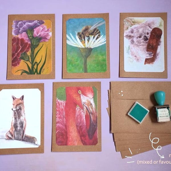 2-in-1 Art Cards & Detachable Postcard - Nature Collection