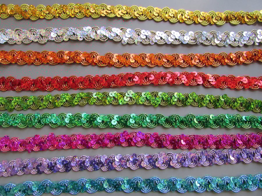 Ric Rac Hologram Sequin 1.5cm Braid Trim Sold By The Metre