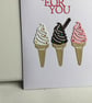 Any occasion card. Just for you card,  ice cream card. Birthday card.  Ref 014.  - Image 2