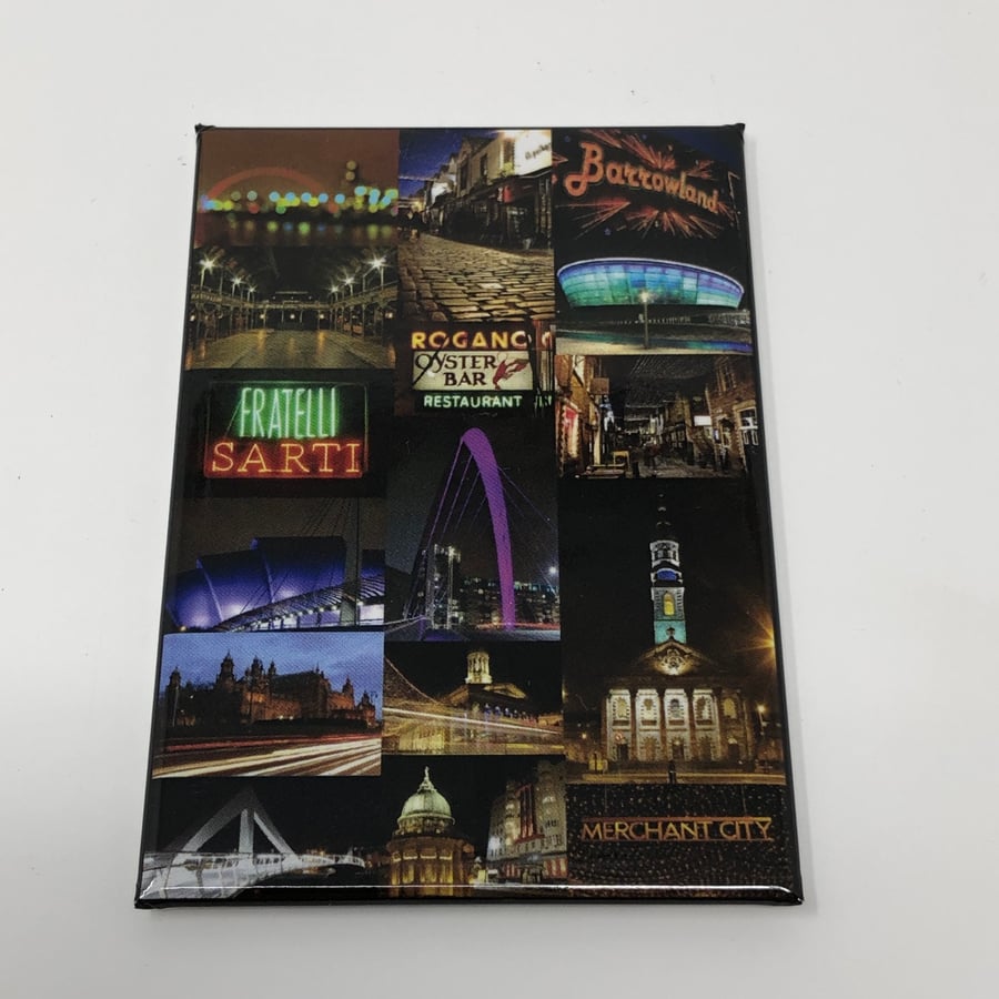 GLASGOW NIGHTS collage fridge magnet