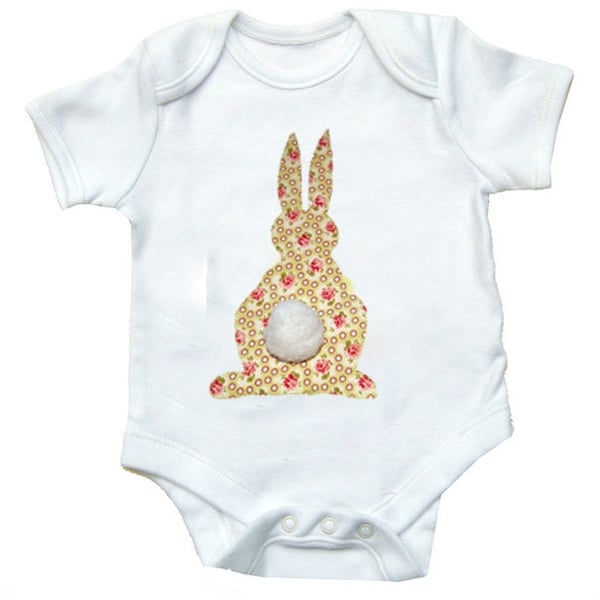 Rabbit Girls Babygrow , Baby Easter Gift, Easter Outfit, Easter Baby clothing