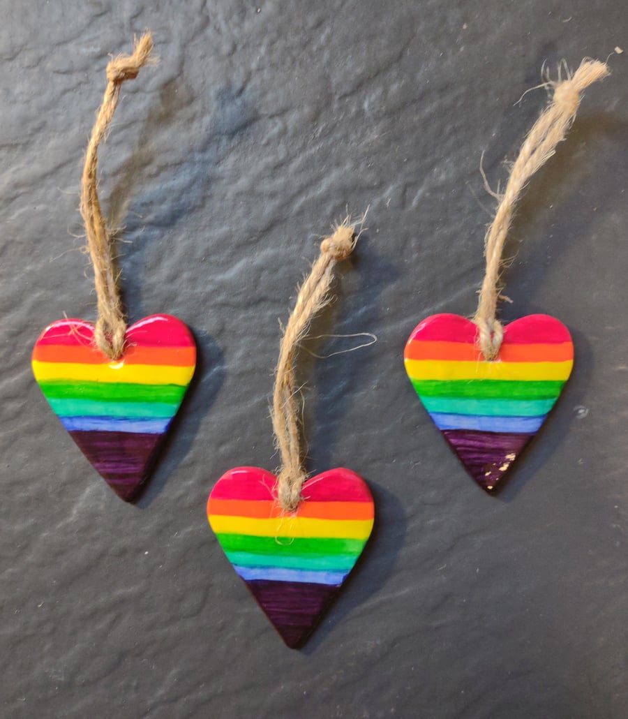 Rainbow Heart Ornament, Rainbow Heart Decoration, Rainbow Heart, Rainbow gift