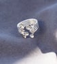 Sterling silver lichen ring with moonstone - Image 4