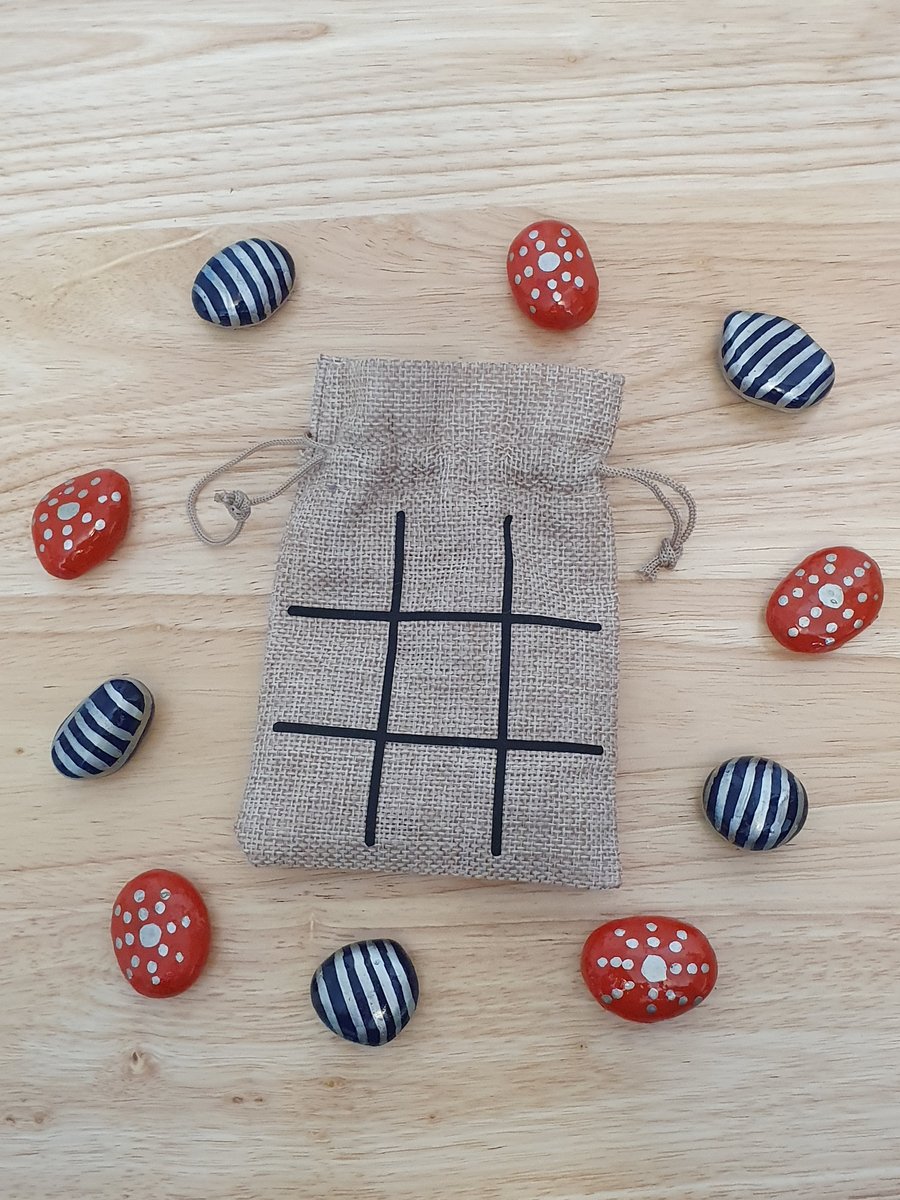 Handmade Noughts and Crosses Tic Tac Toe Game
