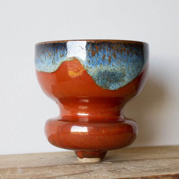 Red and Blue Collared Vessel