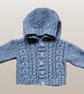 Baby Hooded Jacket - Cable Pattern - Fits Age 3-6 months - Image 2