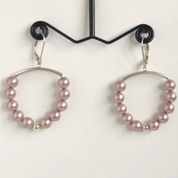 Pearl Hoop Pearl Earrings 