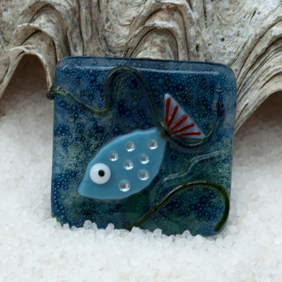 Fused Glass Fish Tile