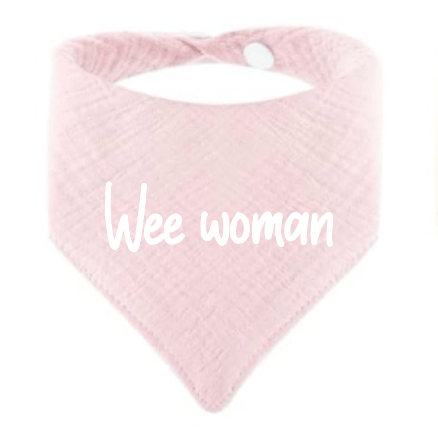 Personalised embroidered muslin bandana dribble bibs