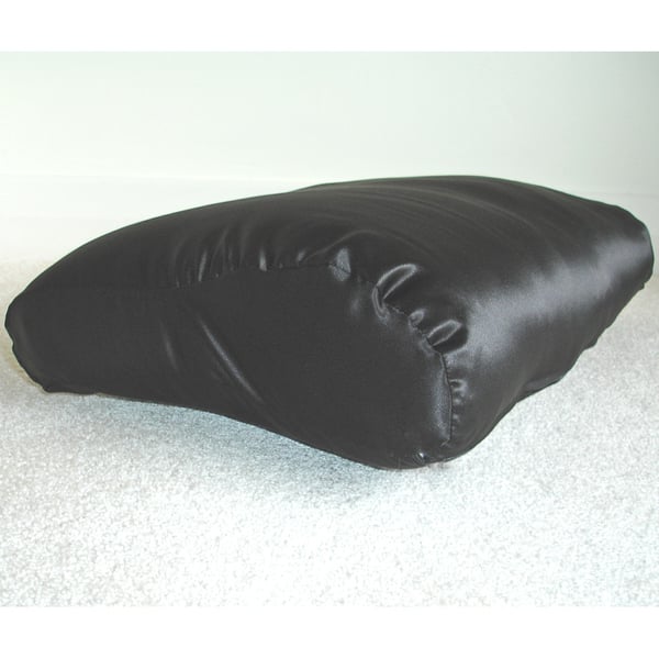 Tempur Original Neck Contour Pillow COVER ONLY Black Satin Large