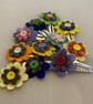 Felt flower hair clips ,hand sewn and a pretty accessory 
