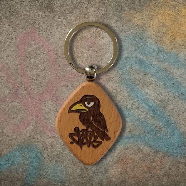 Grouchy Crow Keyring: "The Sassy Bird Charm"