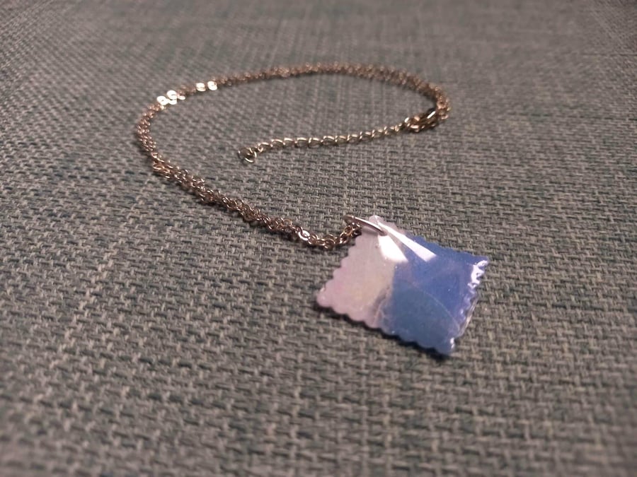 Grey and Blue Square Necklace