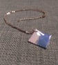Grey and Blue Square Necklace