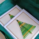 Christmas Cards - pack of 2 - Embroidered Christmas Trees