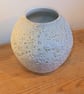 White lava texture moon jar, vase handmade pottery