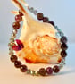 Sage Amethyst & Faceted Glass Bracelet With Swarovski Heart - Handmade In Devon - Image 1