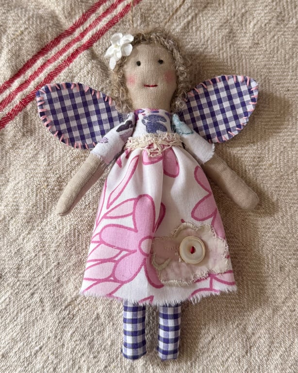 Guardian Angel Collectable Art Doll Cloth Rag Doll