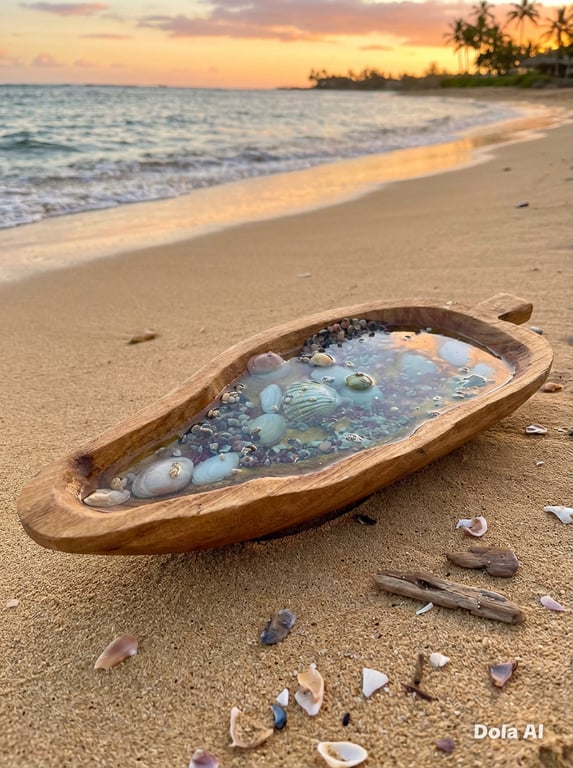 Summer Beach in a Bowl Decorative Ornament