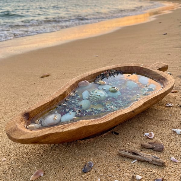 Summer Beach in a Bowl Decorative Ornament