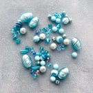Light blue bead assortment