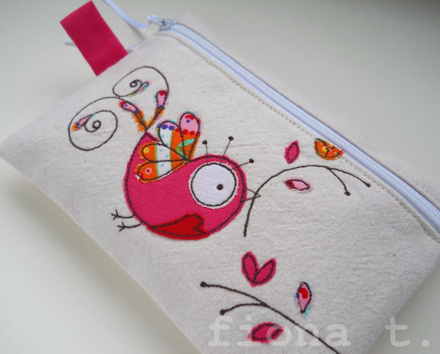 embroidered peace dove purse